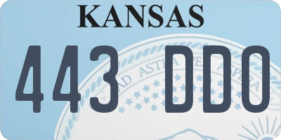KS license plate 443DDO