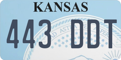 KS license plate 443DDT