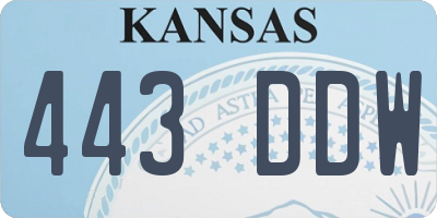 KS license plate 443DDW