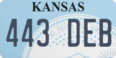 KS license plate 443DEB