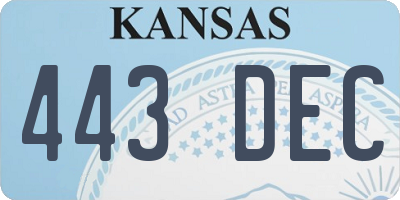 KS license plate 443DEC