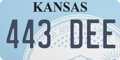 KS license plate 443DEE