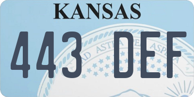 KS license plate 443DEF