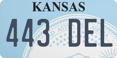 KS license plate 443DEL