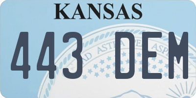 KS license plate 443DEM