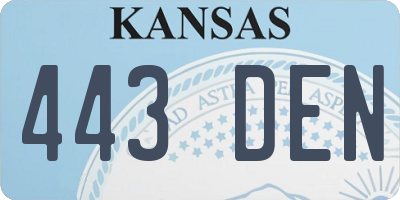 KS license plate 443DEN