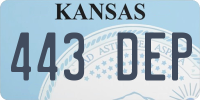 KS license plate 443DEP