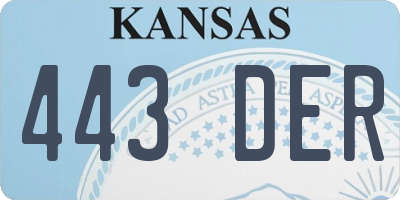 KS license plate 443DER