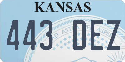 KS license plate 443DEZ