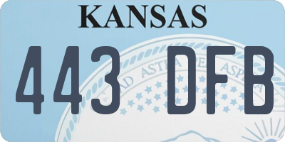 KS license plate 443DFB