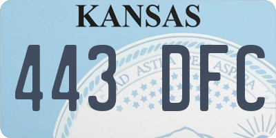 KS license plate 443DFC