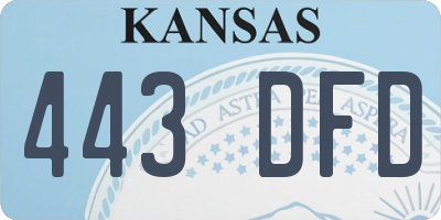 KS license plate 443DFD