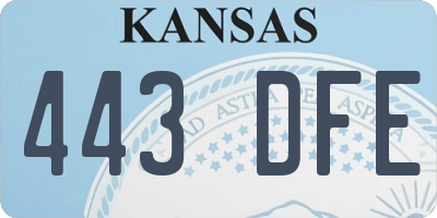 KS license plate 443DFE