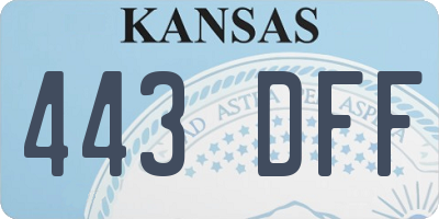 KS license plate 443DFF
