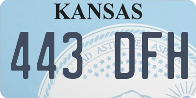 KS license plate 443DFH