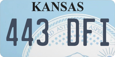 KS license plate 443DFI