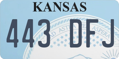 KS license plate 443DFJ