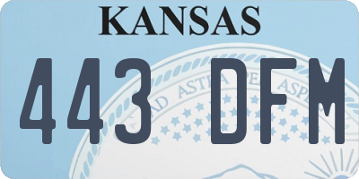 KS license plate 443DFM