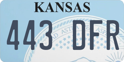 KS license plate 443DFR