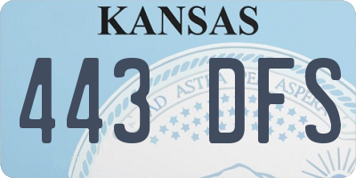 KS license plate 443DFS