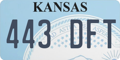 KS license plate 443DFT