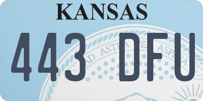 KS license plate 443DFU