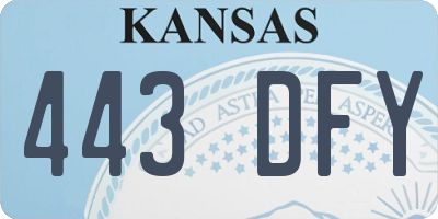 KS license plate 443DFY