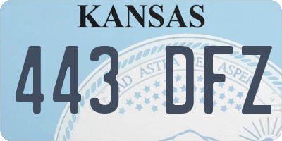 KS license plate 443DFZ