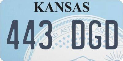 KS license plate 443DGD