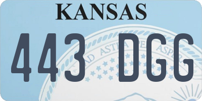 KS license plate 443DGG