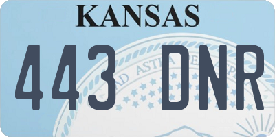 KS license plate 443DNR