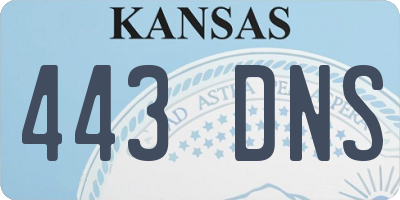 KS license plate 443DNS