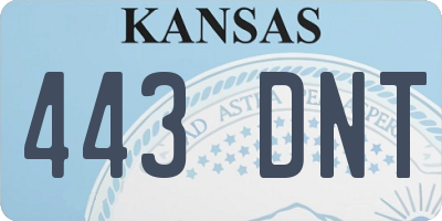 KS license plate 443DNT