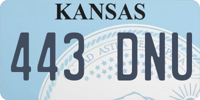 KS license plate 443DNU