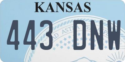 KS license plate 443DNW