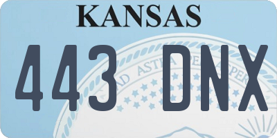 KS license plate 443DNX