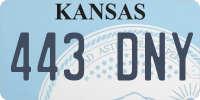KS license plate 443DNY