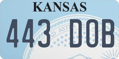 KS license plate 443DOB