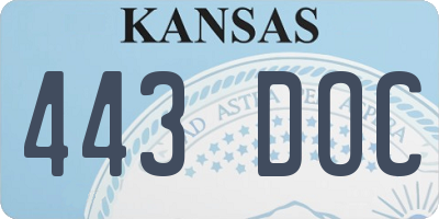KS license plate 443DOC