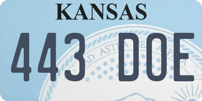 KS license plate 443DOE
