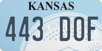 KS license plate 443DOF
