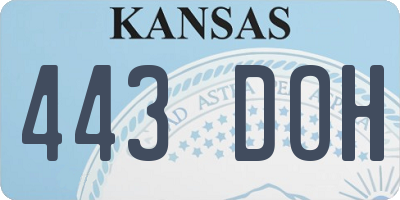 KS license plate 443DOH