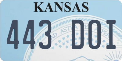 KS license plate 443DOI