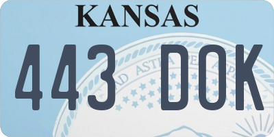 KS license plate 443DOK