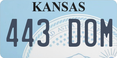 KS license plate 443DOM