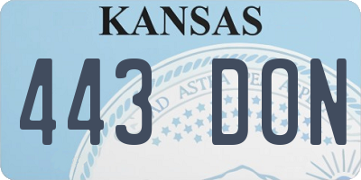 KS license plate 443DON