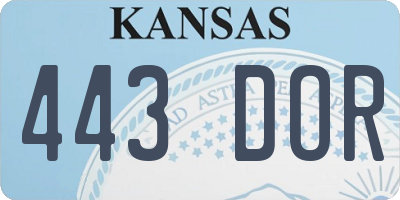 KS license plate 443DOR