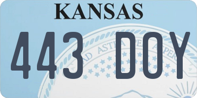 KS license plate 443DOY