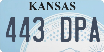 KS license plate 443DPA