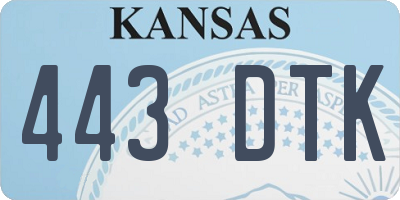 KS license plate 443DTK